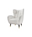Invicta Interior Retro design fauteuil DON wit Boucle stof veerkern gouden voetdoppen - 42639