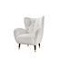 Invicta Interior Retro design fauteuil DON wit Bouclé stof veerkern gouden voetdoppen - 42639