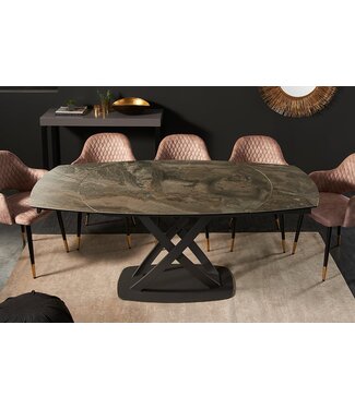 Invicta Interior Uitschuifbare eettafel INCEPTION 130-190cm taupe keramiek gemaakt in Italie - 41451