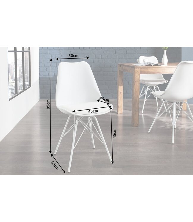 Invicta Interior Retro stoel SCANDINAVIA MEESTERSTUK wit - 36205