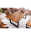 Invicta Interior Massief houten eettafel GENESIS 160cm naturel antraciet acaciaboomrand industrieel design - 42050