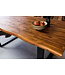 Invicta Interior Massief houten eettafel GENESIS 160cm naturel antraciet acaciaboomrand industrieel design - 42050