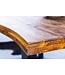 Invicta Interior Massief houten eettafel GENESIS 160cm naturel antraciet acaciaboomrand industrieel design - 42050