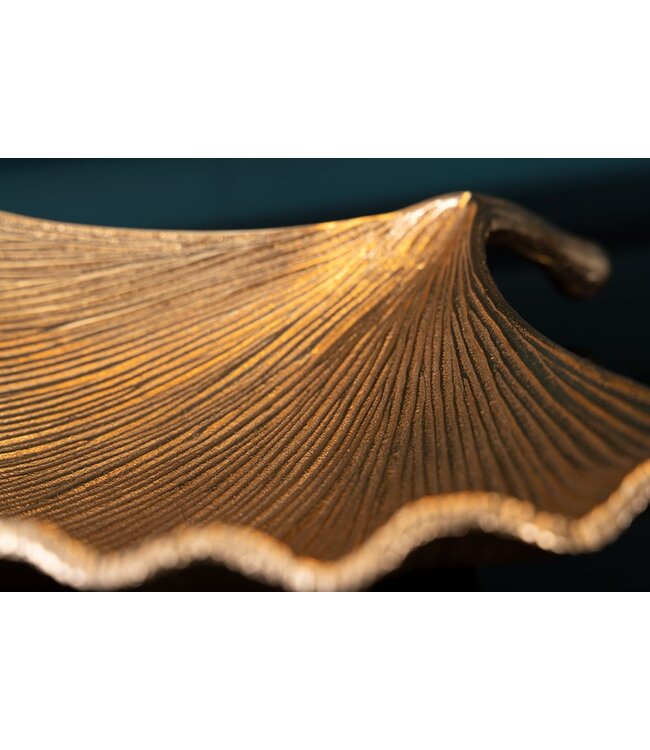 Invicta Interior Decoratieve kom GINKGO 42cm goud handgemaakt metaal - 41775