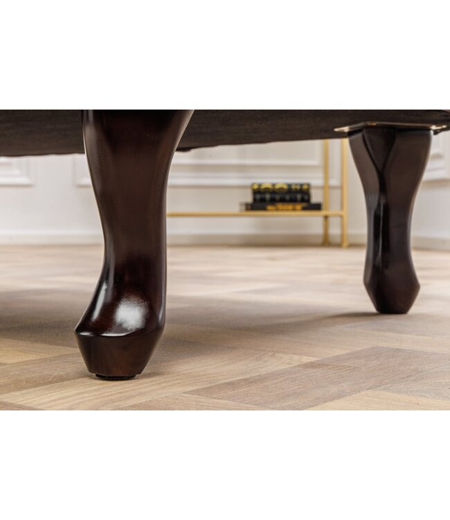 Invicta Interior Design reclamaire CHESTERFIELD 170cm grijs gestructureerde fluwelen knoopstiksel met klinknagels - 41253