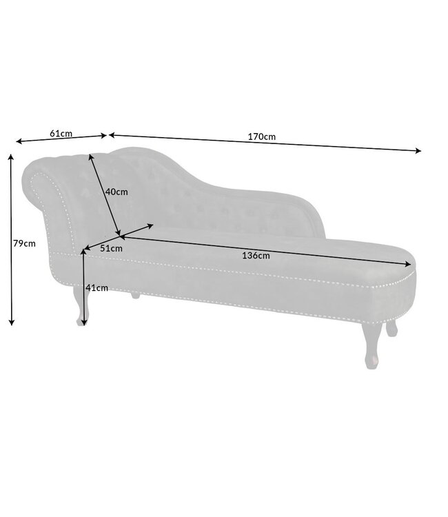 Chaise longue in tessuto grigio chiaro ABERDEEN