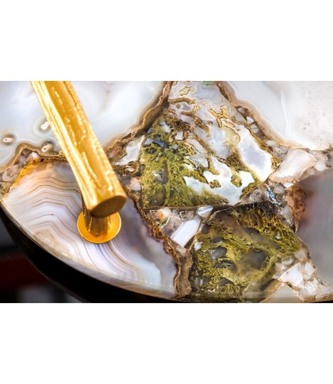 Invicta Interior Decoratief dienblad NOBLE 40cm edelsteen handgemaakte agaatkwarts gouden handvatten - 41558