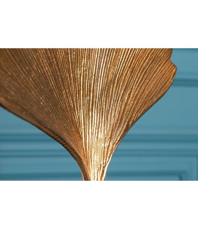 Invicta Interior Decoratief beeld GINKGO LEAF 44cm goud handgemaakt metaal met marmeren voet - 41785