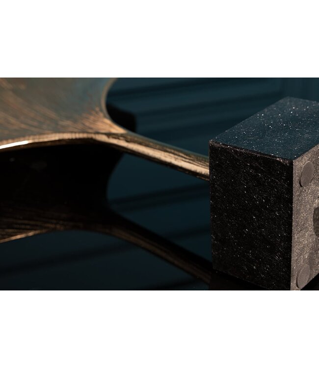 Invicta Interior Decoratief beeld GINKGO LEAF 44cm goud handgemaakt metaal met marmeren voet - 41785