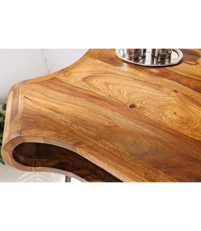 Invicta Interior Massief houten bureau ORGANIC LIVING 120cm Sheesham consoletafel met opbergruimte - 43074