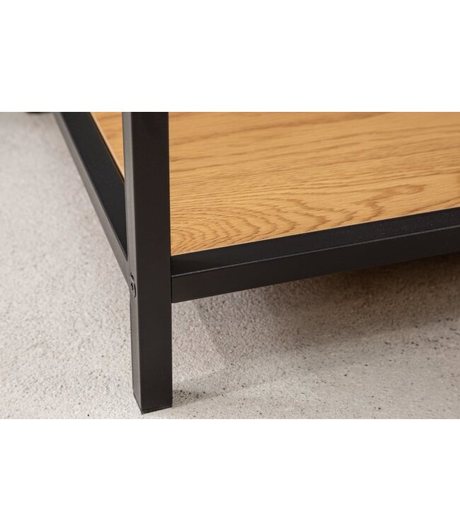 Invicta Interior industrieele boekenkast SLIM LINE 185x114cm wilde eik zwart zes planken - 42024