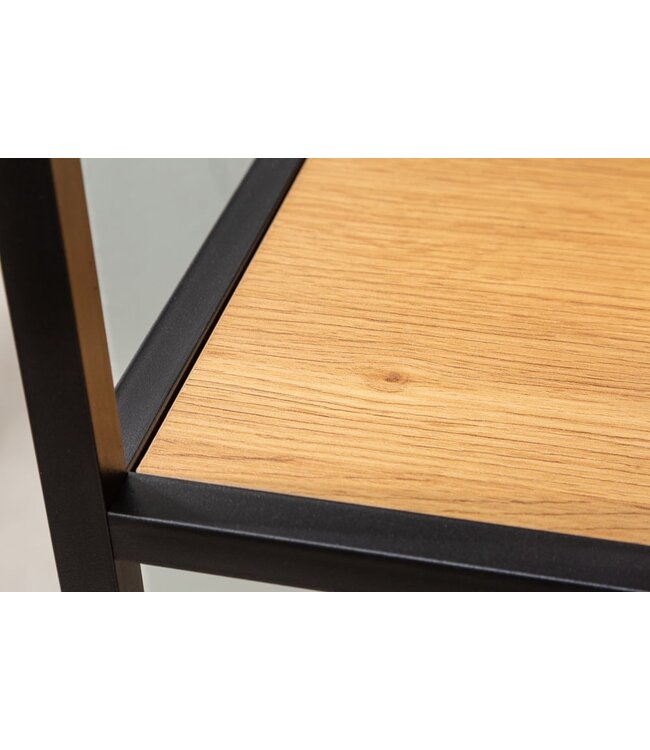 Invicta Interior industrieele boekenkast SLIM LINE 185x114cm wilde eik zwart zes planken - 42024