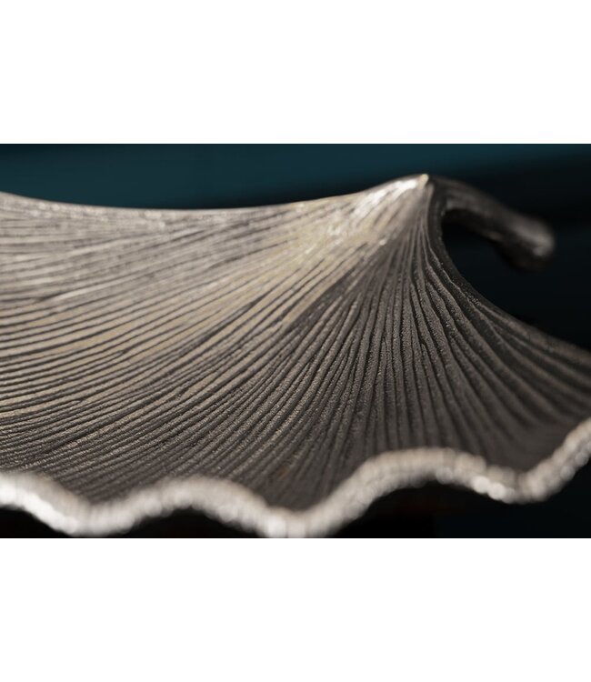 Invicta Interior Decoratieve kom GINKGO 42cm zilver handgemaakt metaal - 41776