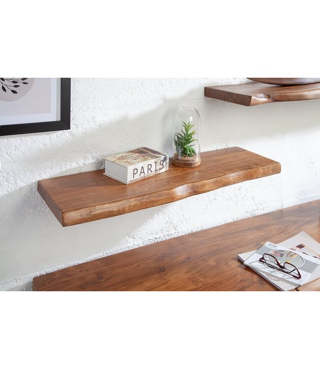 Invicta Interior Massieve wandplank MAMMUT 80cm acaciahouten plank met boomrand - 39960