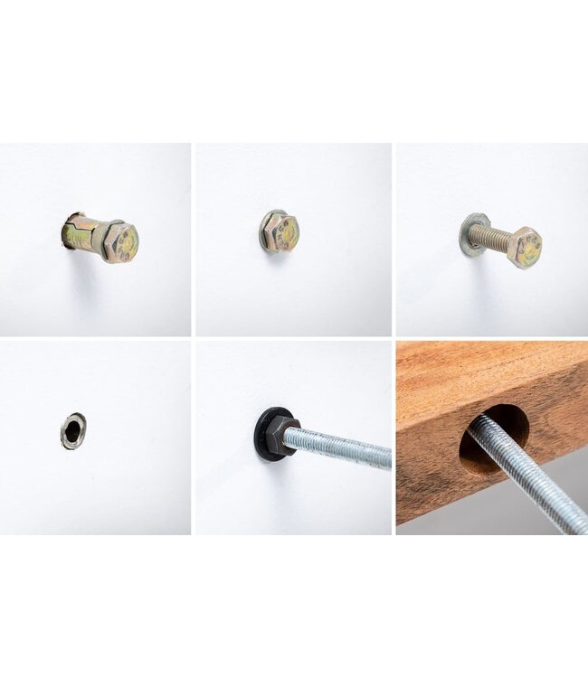 Invicta Interior Massieve wandplank MAMMUT 80cm acaciahouten plank met boomrand - 39960