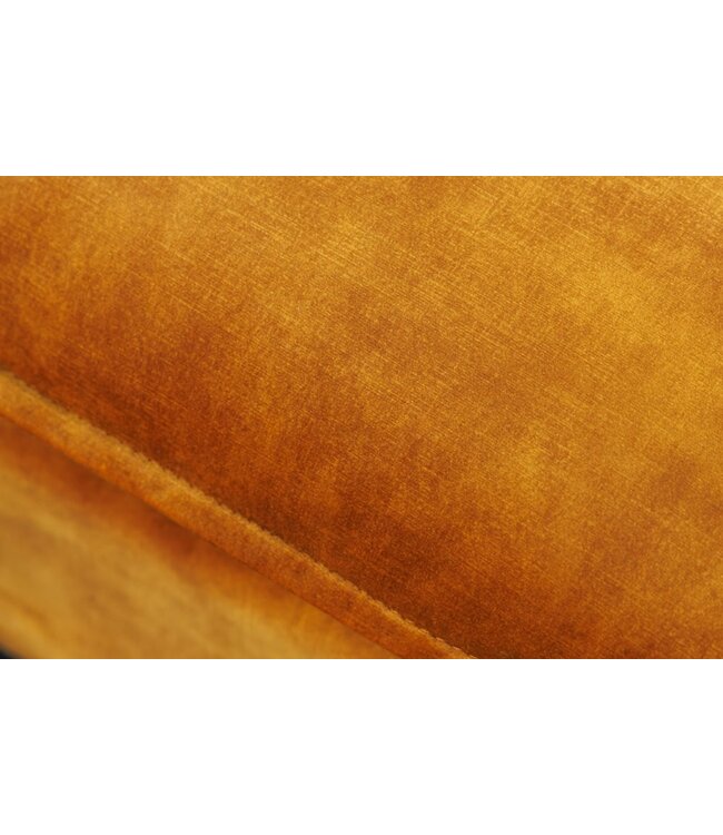 Invicta Interior Grote kruk HEAVEN 100cm mosterdgeel fluweel bankkruk in landelijke stijl wasbare hoes - 40832