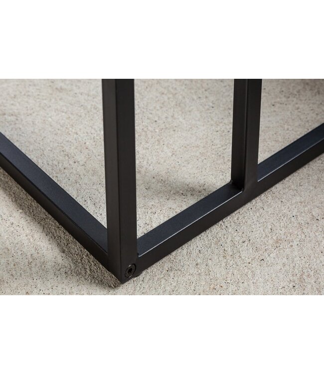 Invicta Interior industrieele bijzettafel SLIM LINE 43cm zwart essen laptoptafel - 42007