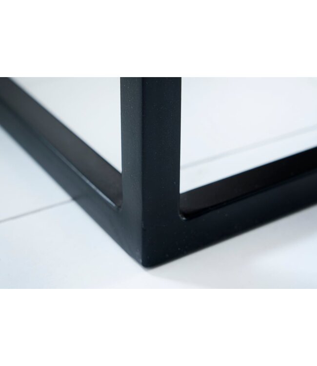 Invicta Interior industrieele bijzettafel set van 2 SERVITEUR 45 cm metalen salontafel van natuurlijk mangohout - 42575