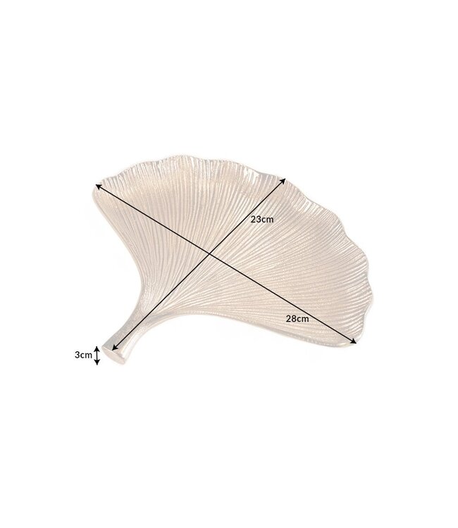 Invicta Interior Decoratieve kommen set van 3 GINKGO 30cm goud handgemaakt metaal - 41779