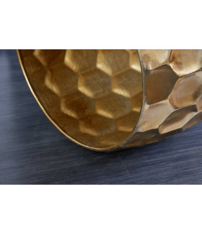Invicta Interior Design bijzettafel ORGANIC ORIENT 55cm goud metaal gehamerd nachtkastje handgemaakt rond - 42226