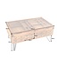 Invicta Interior Vintage salontafel SEVEN SEAS 100cm natuurlijk grenen massief hout glazen haarspeldpoten met opbergruimte - 41194