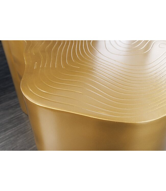 Invicta Interior Design set van 3 bijzettafels ORGANIC 80cm messing metalen boomstam salontafel handgemaakt - 42777