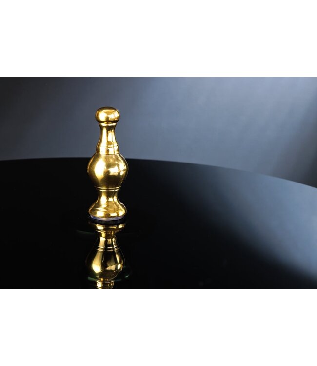 Invicta Interior Design bijzettafel ABSTRACT 45cm goud metaal zwart glazen blad handgemaakt rond - 42228