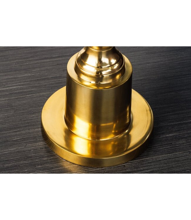 Invicta Interior Design bijzettafel ABSTRACT 45cm goud metaal zwart glazen blad handgemaakt rond - 42228