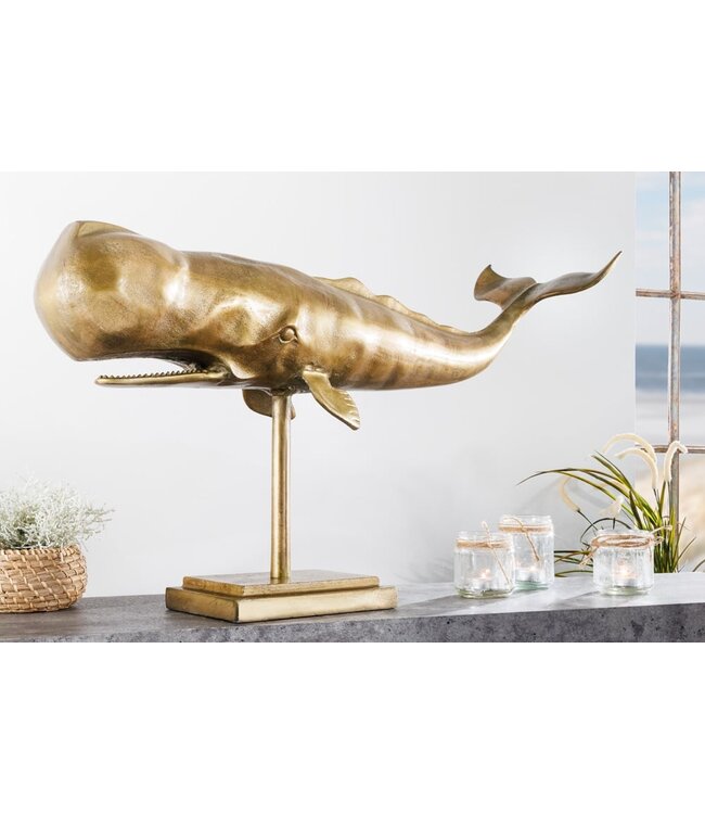 Invicta Interior Maritieme Skulptur WAL 70cm messing handgemaakte Metall Design Decoratie - 43036