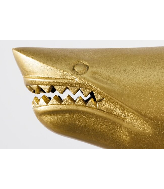 Invicta Interior Maritiem beeld HAI 68cm goud handgemaakt metalen design haai - 42988