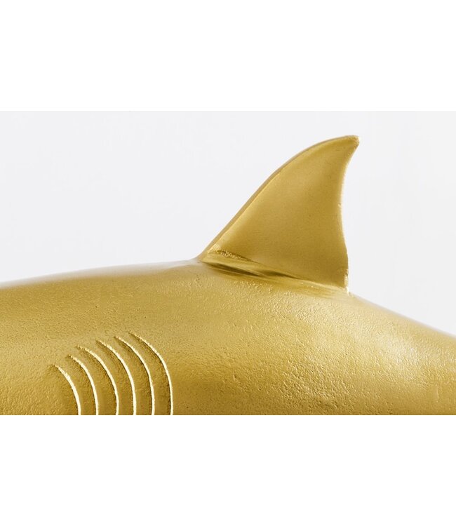 Invicta Interior Maritiem beeld HAI 68cm goud handgemaakt metalen design haai - 42988