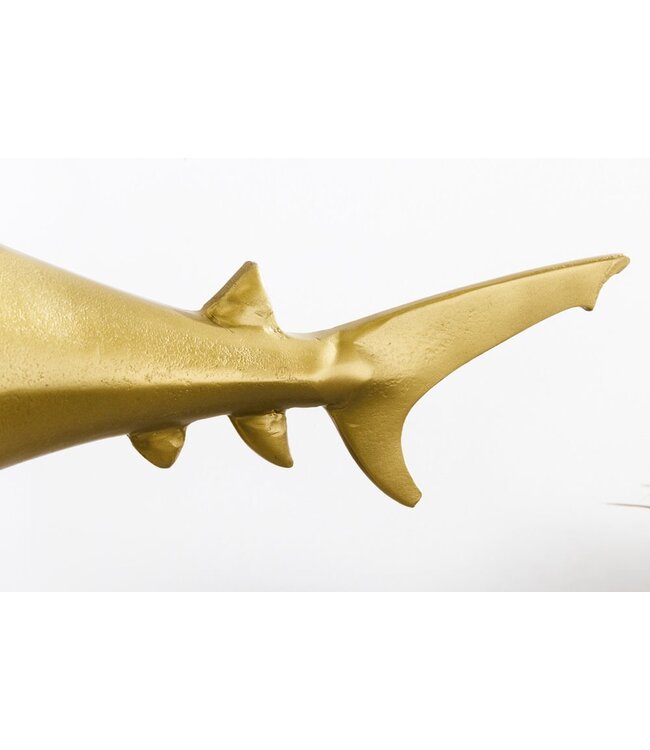 Invicta Interior Maritiem beeld HAI 68cm goud handgemaakt metalen design haai - 42988