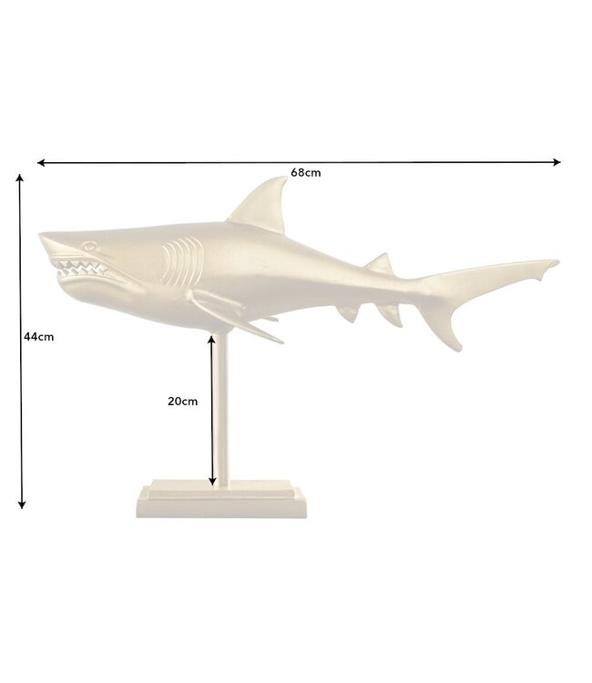 Invicta Interior Maritiem beeld HAI 68cm goud handgemaakt metalen design haai - 42988