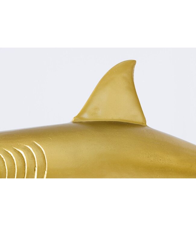 Invicta Interior Maritieme Skulptur HAI 103cm goud handgemaakt Metall Design Haifisch - 42986