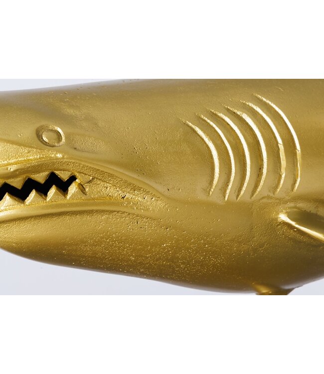 Invicta Interior Maritieme Skulptur HAI 103cm goud handgemaakt Metall Design Haifisch - 42986