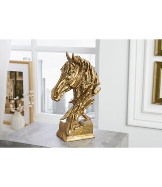 Invicta Interior Exclusieve buste paardenhoofd CABALLO 38cm messing handgemaakt aluminium sculptuur - 42989