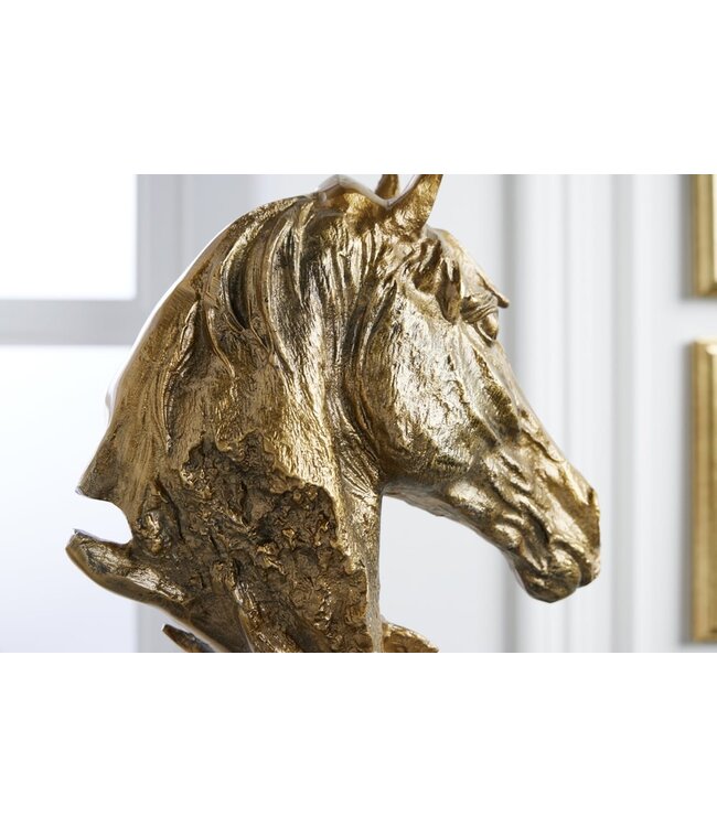 Invicta Interior Exclusieve buste paardenhoofd CABALLO 38cm messing handgemaakt aluminium sculptuur - 42989