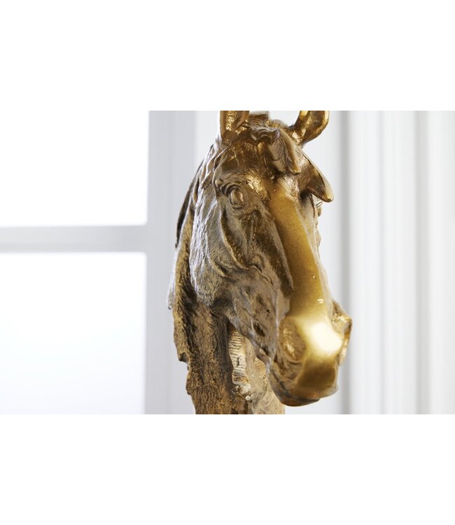 Invicta Interior Exclusieve buste paardenhoofd CABALLO 38cm messing handgemaakt aluminium sculptuur - 42989