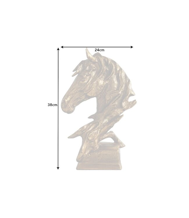Invicta Interior Exclusieve buste paardenhoofd CABALLO 38cm messing handgemaakt aluminium sculptuur - 42989