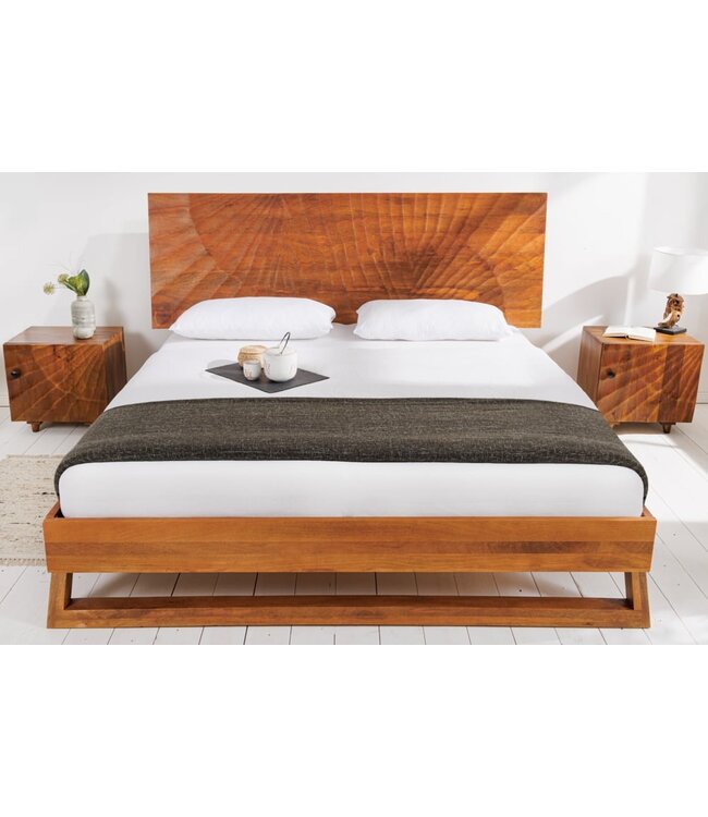 Invicta Interior Design bed SCORPION 180x200cm bruin mangohout 3D snijwerk massief houten tweepersoonsbed - 41191