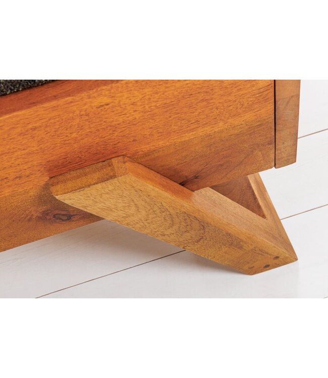 Invicta Interior Design bed SCORPION 180x200cm bruin mangohout 3D snijwerk massief houten tweepersoonsbed - 41191