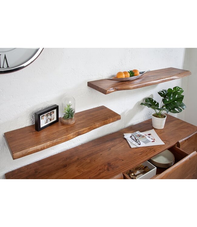 Invicta Interior Massieve wandplank MAMMUT 115cm acaciahouten plank met boomrand - 39961