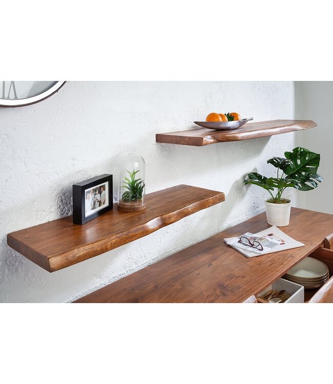 Invicta Interior Massieve wandplank MAMMUT 115cm acaciahouten plank met boomrand - 39961