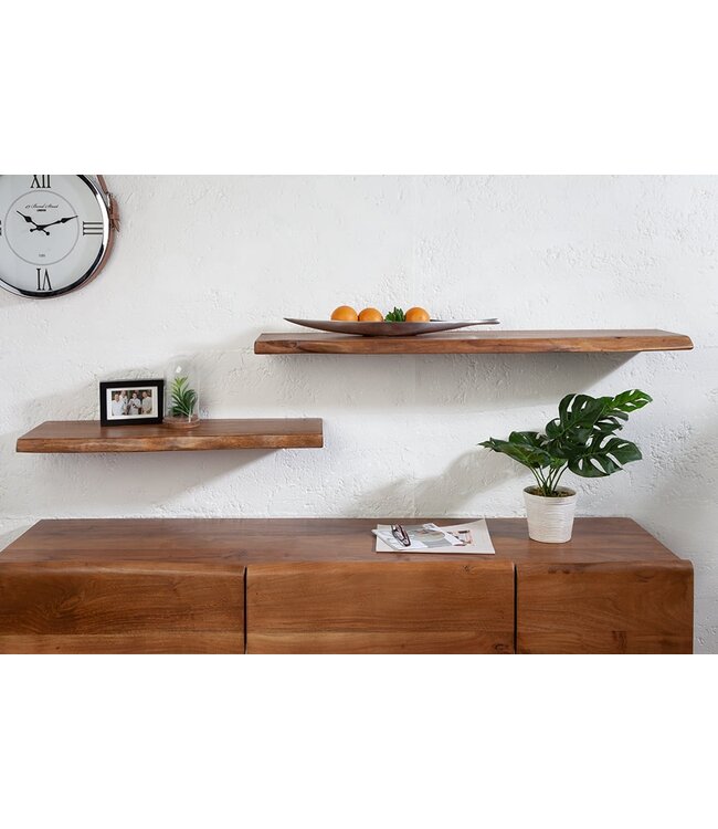 Invicta Interior Massieve wandplank MAMMUT 115cm acaciahouten plank met boomrand - 39961