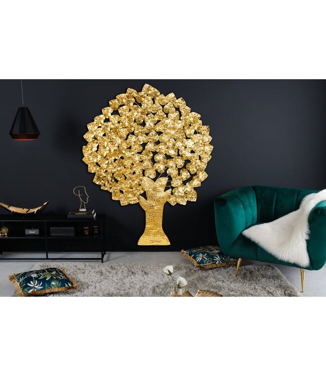 Invicta Interior Design Wanddeko TREE OF LIFE XXL 170cm goud Metall handgemaakte Ginkgo - 42782