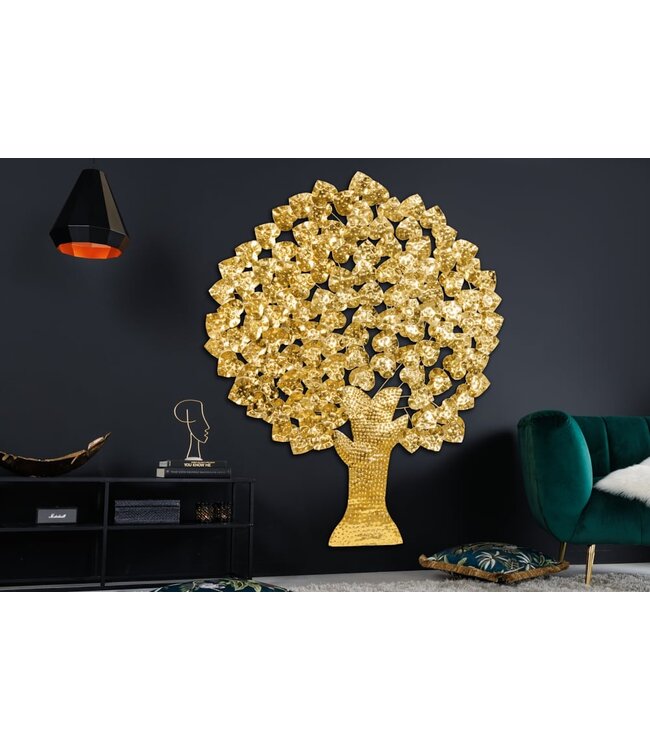 Invicta Interior Design Wanddeko TREE OF LIFE XXL 170cm goud Metall handgemaakte Ginkgo - 42782