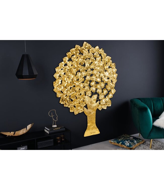 Invicta Interior Design Wanddeko TREE OF LIFE XXL 170cm goud Metall handgemaakte Ginkgo - 42782