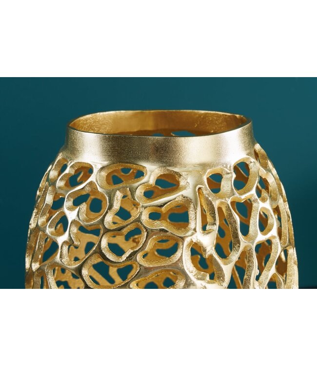 Invicta Interior Filigrane Design Vaas ABSTRACT BLAD goud 65cm Handarbeit - 43221