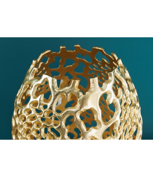 Invicta Interior Filigrane Design Vaas ABSTRACT BLAD goud 50cm Handarbeit - 43218