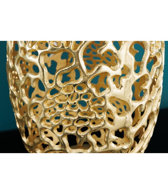 Invicta Interior Filigrane Design Vaas ABSTRACT BLAD goud 50cm Handarbeit - 43218